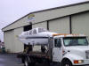 A P-Baron fuselage ready to leave after repairs