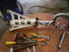 Ready to be cleaned Beech M35 landing gear parts